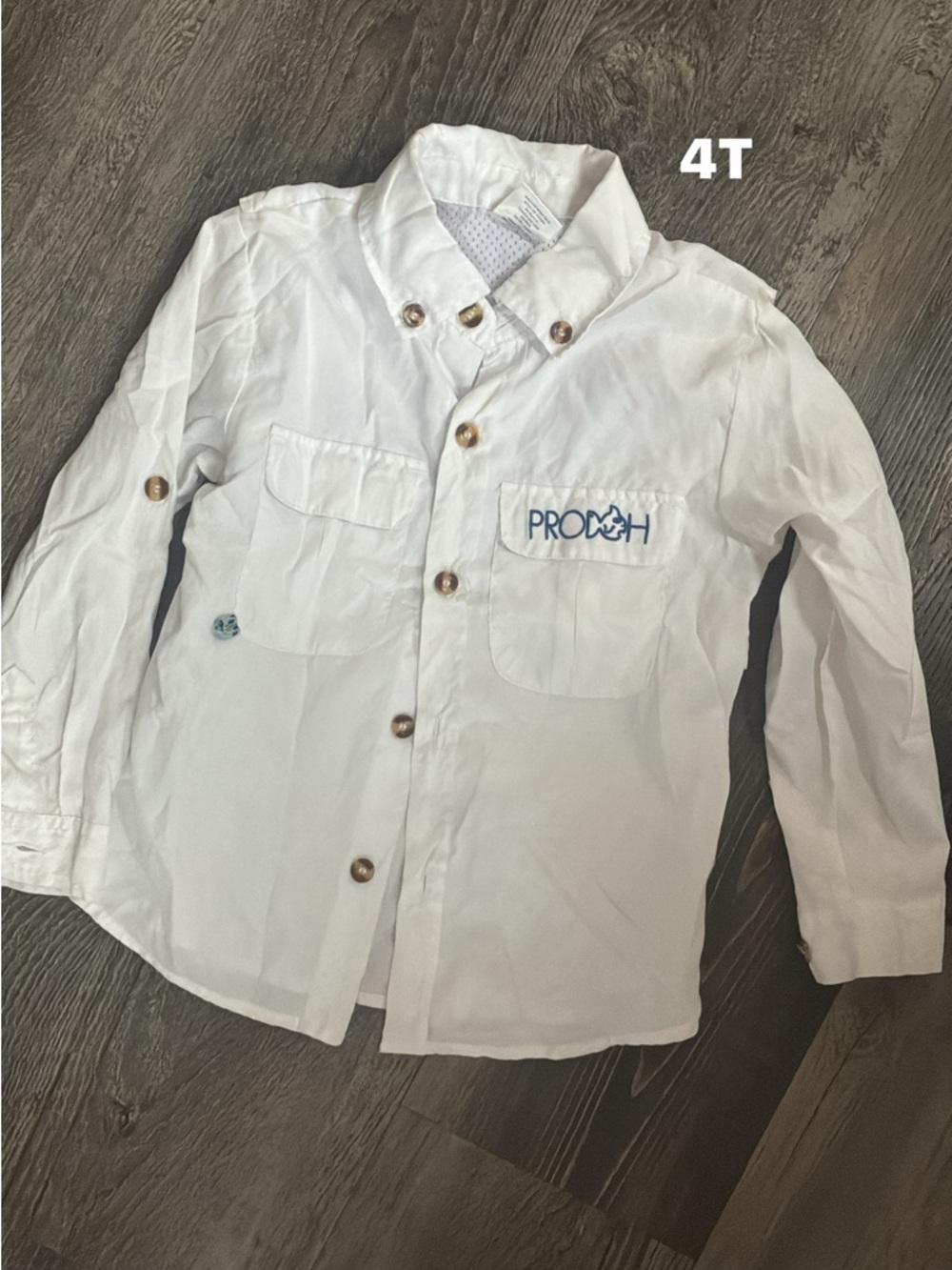 White Boys' Long-Sleeve Button-Up Shirt - 4T